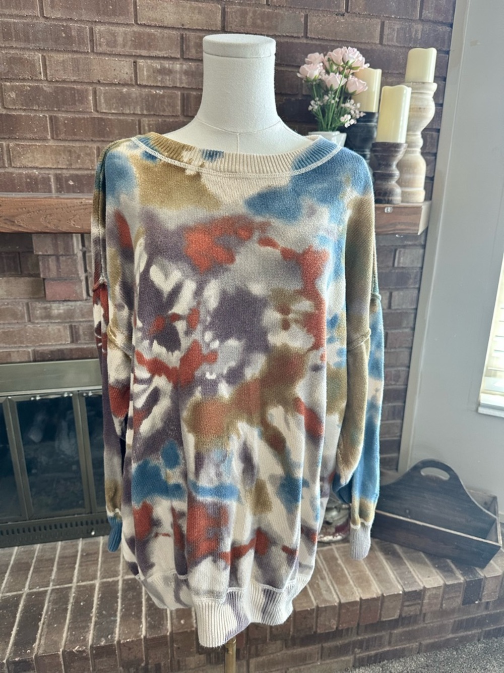 NATURAL LIFE Multicolor Tie-Dye Crewneck Sweater
